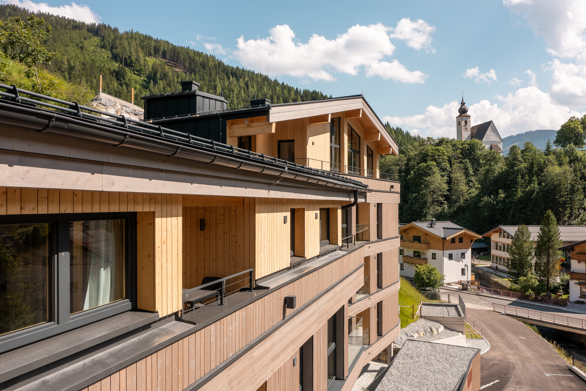 Wildbachlodge, Aussenansicht Sommer Penthouse